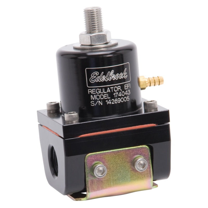 Edelbrock 174043 Fuel Pressure Regulator EFI 180 GPH 35-90 PSI -6 In/Out -6 Return Black