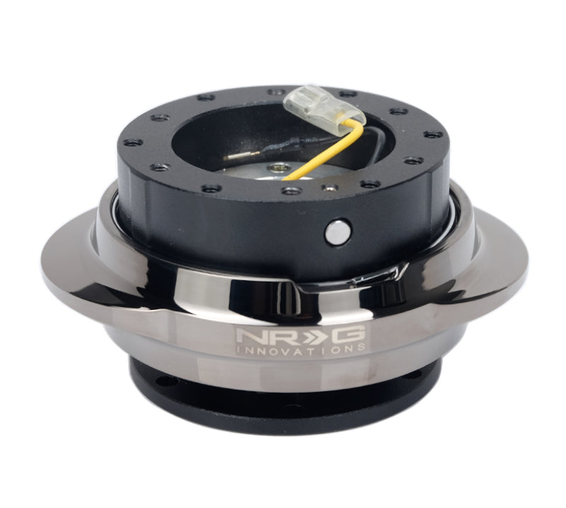 NRG SRK-220BKC Quick Release Kit - Black Body/ Black Chrome Oval Ring