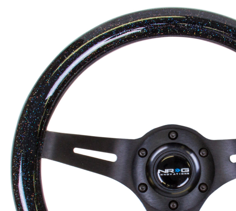 NRG ST-310BSB-BK ST-310BSB-BK Classic Wood Grain Steering Wheel Black Sparkle