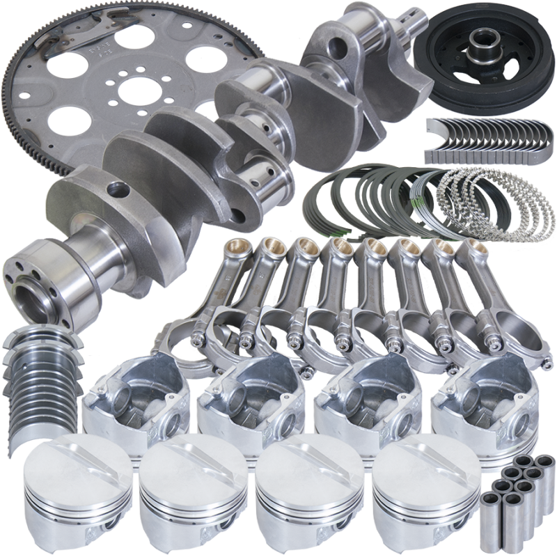 Eagle B13005L06053 fits Chevy 350 1Pc 3.750in Crank 5.700in I-Beam Rods 4.060in Pistons 153 Tooth FP Balanced Assembly