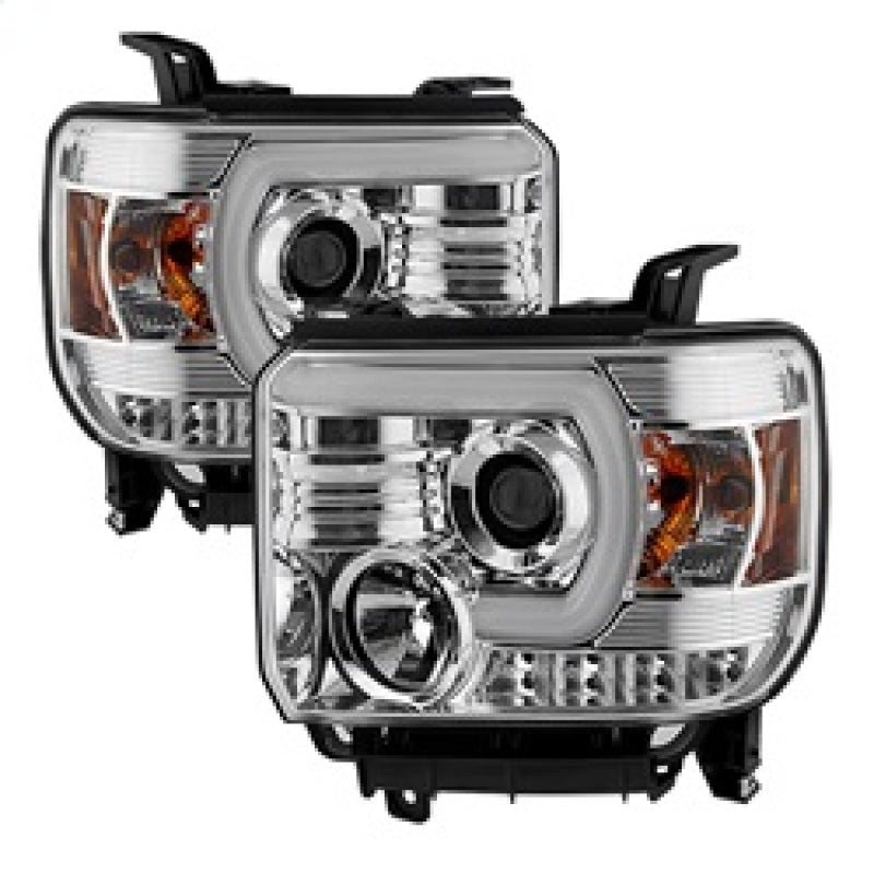 Spyder 5080622 fits GMC 14-16 Sierra Projector Headlights Light Bar DRL Chrome