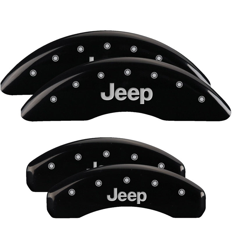 MGP 42023SJEPBK 4 Caliper Covers Engraved Front Rear JEEP Logo Engraved Black Fi