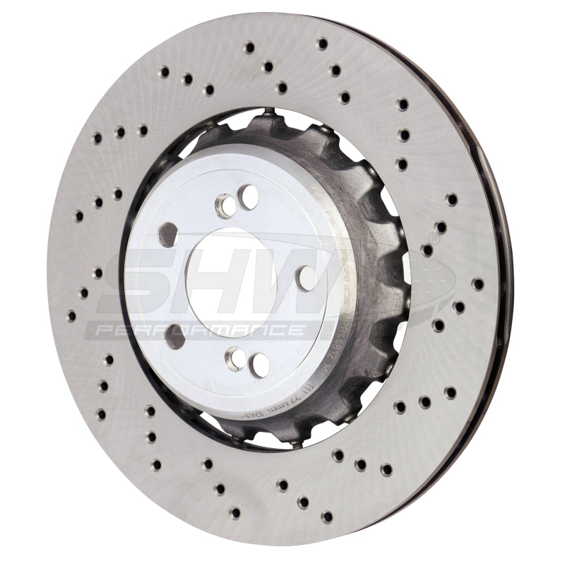 SHW Performance BRR44812 SHW 15-18 fits BMW M3 3.0L Right Rear Cross-Drilled Lightweight Brake Rotor (34212284812)