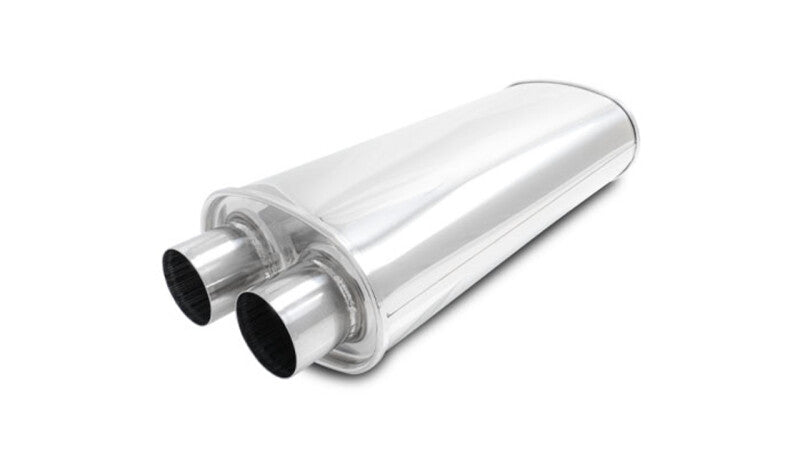Vibrant 10538 Streetpower Oval Muffler 2.50in Dual Inlet/Outlet 18in Body Length