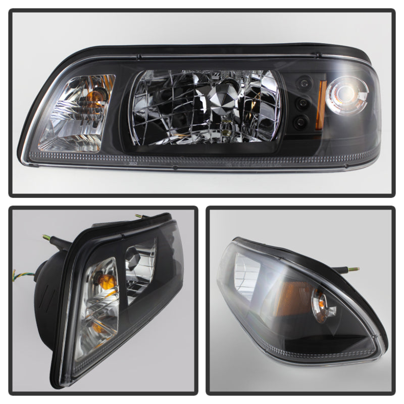 Spyder 5012531 fits Ford 87-93 Mustang 1PC LED (Replaceable LEDs)Crystal Headli