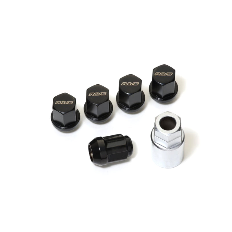 Rays W191415B 19 Hex Lock & Lug Nut Set M14 x 1.5 - Black