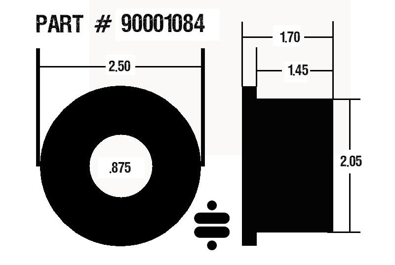 Ridetech 90001084 1.7in Wide Poly Bushing 7/8in ID