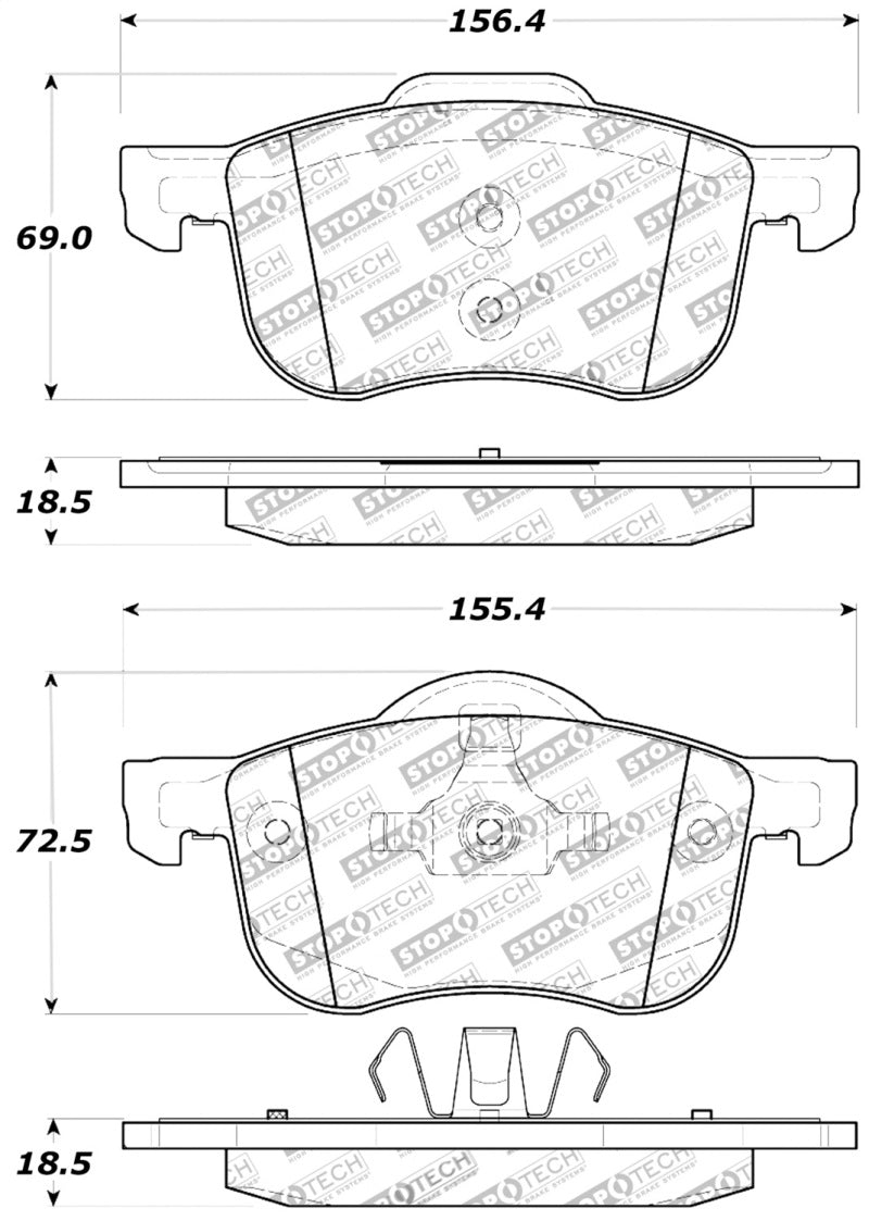 Stoptech 309.0794 Performance 01-09 Volvo S60 / 99-06 S80 / 01-07 V70/V70R Front Brake Pads