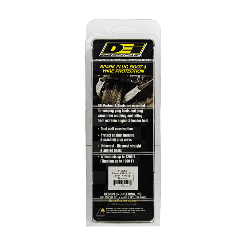 DEI 10543 Protect-A-Boot - 8in - 2-pack - No Ring - Titanium