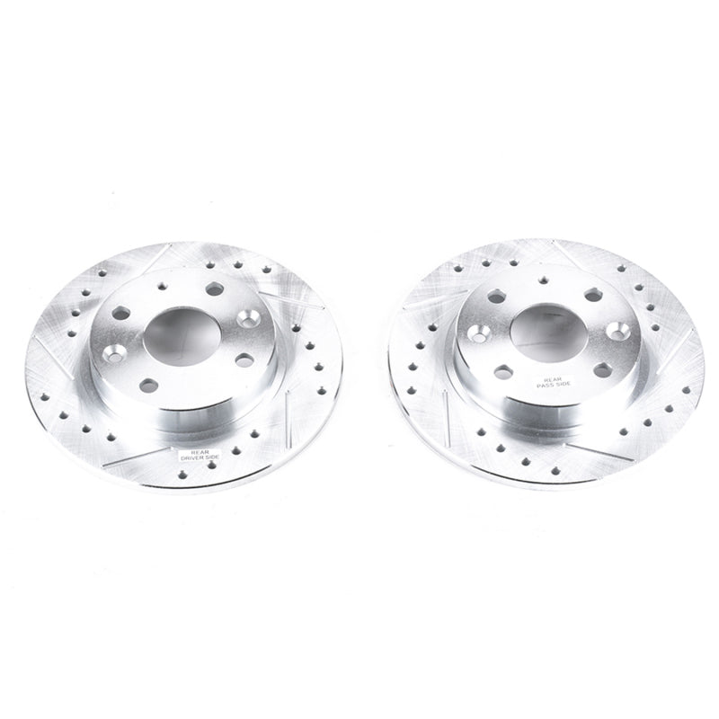 PowerStop fits Mazda 90-93 Miata Rear Evolution Drilled & Slotted Rotors - Pair