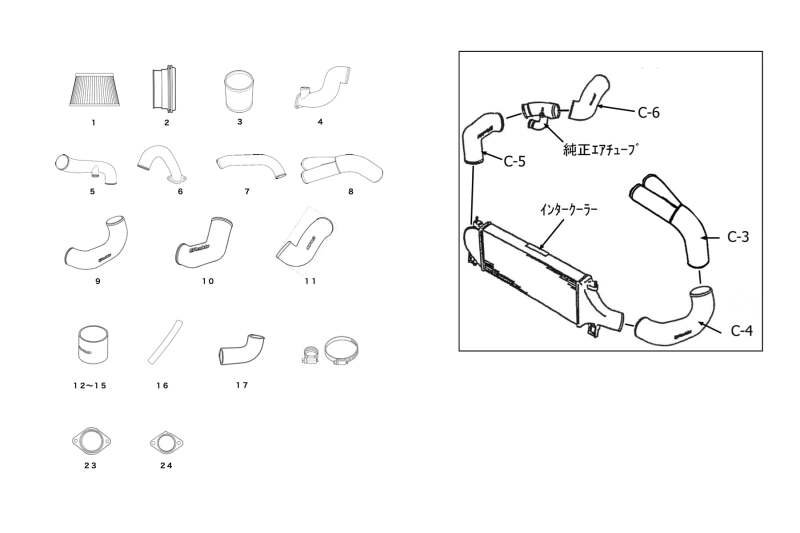 GReddy 11920265 95-02 fits Nissan Skyline GT-R BNR33/BNR34 Complete Suction Kit