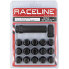 Raceline RLUG-CS120B Spline Lug Nut Kit with Spline Key 1/2in-20 - 16 Pack - Bla