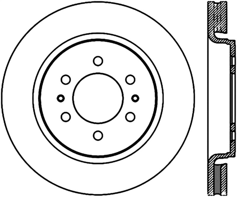 Stoptech 127.65119CR 10-16 Ford F-150 Slotted & Drilled Front Right Sport Brake Cryo Rotor