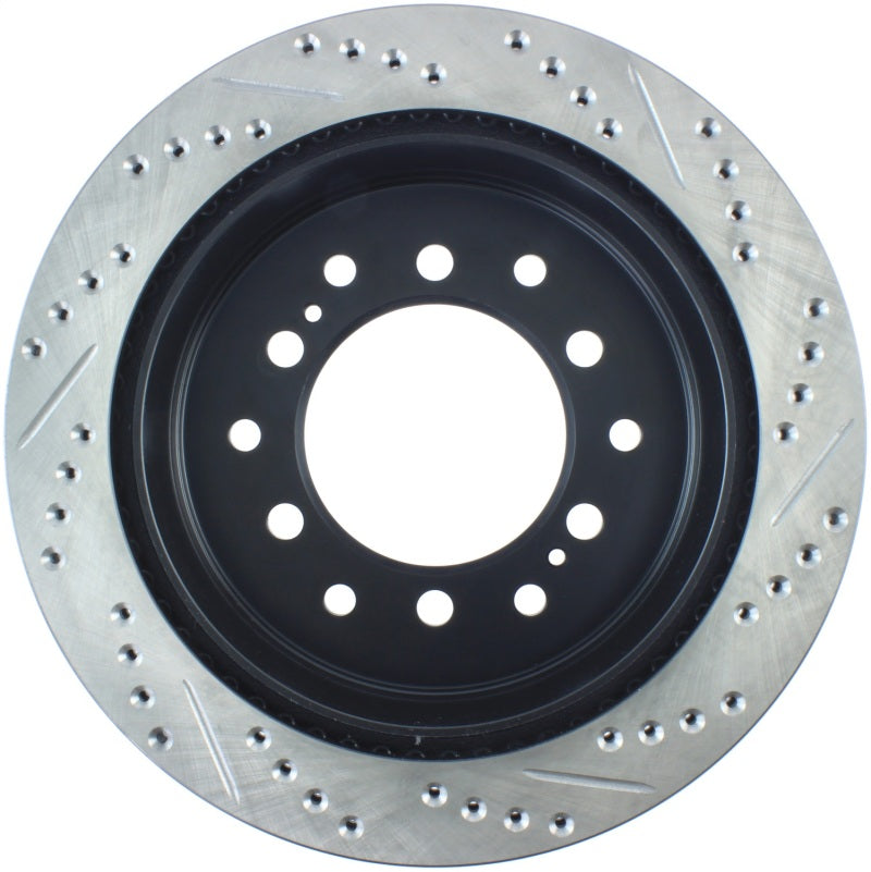Stoptech 127.44128R Power Slot 03-09 Toyota 4 Runner / 03-09 Lexus GX470 Drilled & Slotted Right Rear Rotor