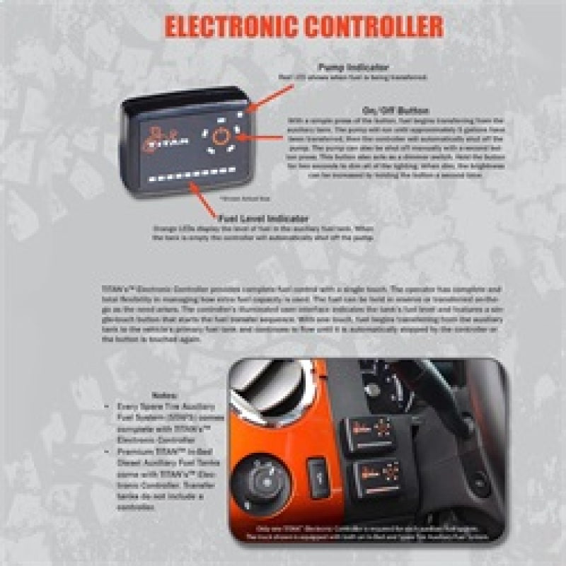 fits Titan Fuel Tanks 5410050 Universal 50 Gallon Travel Trekker Fuel System w/Electronic Controller/Pump System