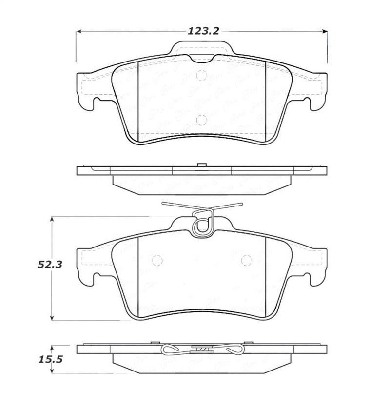 Stoptech 308.1095 Street Touring 07-09 Mazdaspeed3 / 06-07 Mazdaspeed6 Rear Brake Pads