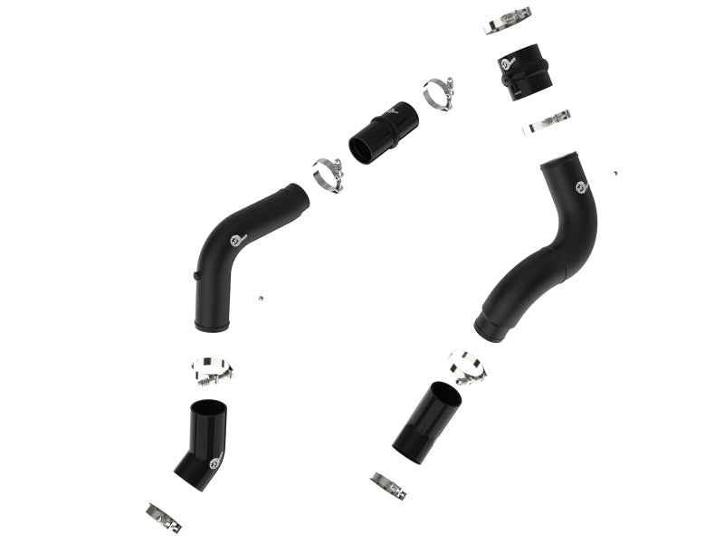 AFE 46-20614-B unner Aluminum Hot and Cold Charge Pipe Kit Black fits RAM Diese