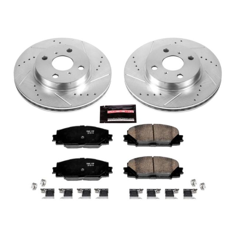 PowerStop K5863 2013 fits Scion iQ Front Z23 Evolution Sport Brake Kit
