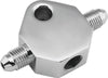 Bikers Choice 498410 Chrome Brake Tee 1/8 NPT Center Hole Male AN-3 Side Holes