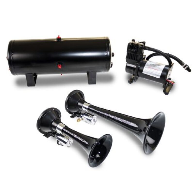 Kleinn HK5 Dual Black Horn Kit w/ 150 PSI Air Compressor / 1.5 gal Air Tank