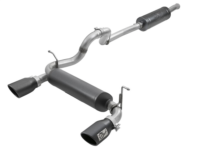 AFE 49-38066-B Series 2.5in 304 SS Cat-Back Exhaust w/ Black Tips 2018+ fits Je