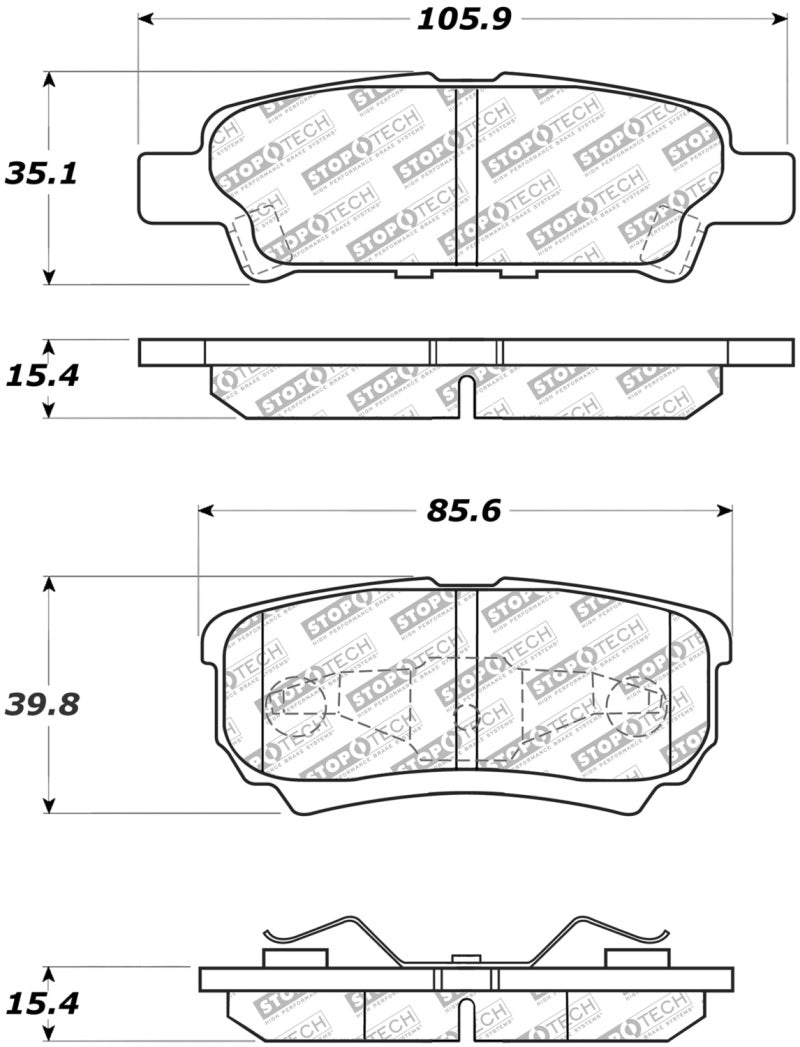 Stoptech 305.1037 Street Select Brake Pads - Front
