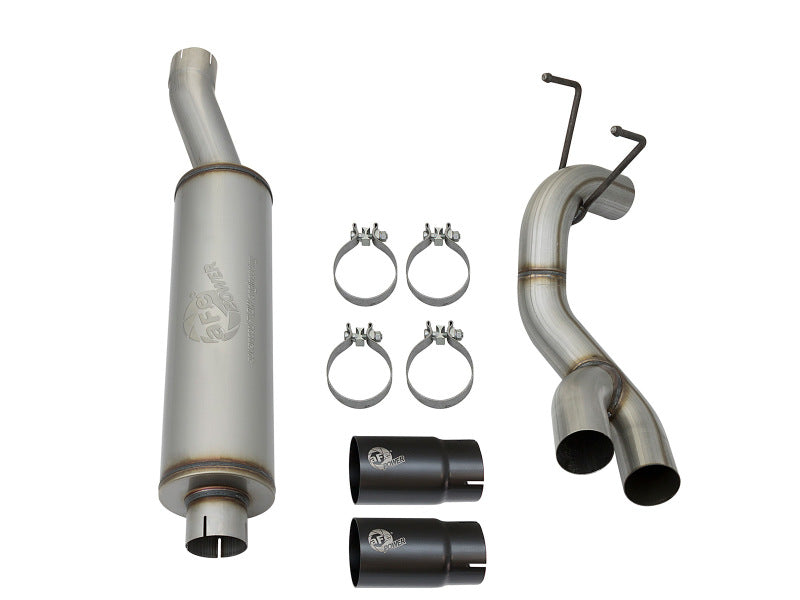 AFE 49-42057-B Series 3-1/2in 409 SS Cat-Back Exhaust System w/Black Tip fits R