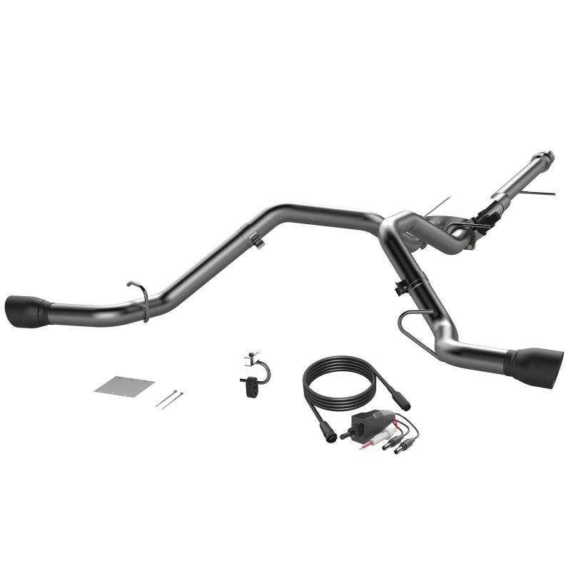 QTP 410015B fits Chevy 14-18 Silverado 1500 4.8L/5.3L EC/CC SB 304SS Screamer Cat-Back Rear Exit w/4.5in Blk Tips