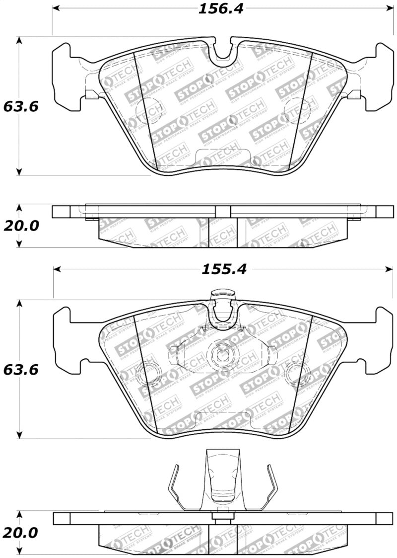 Stoptech 308.0725 Street Touring Brake Pads