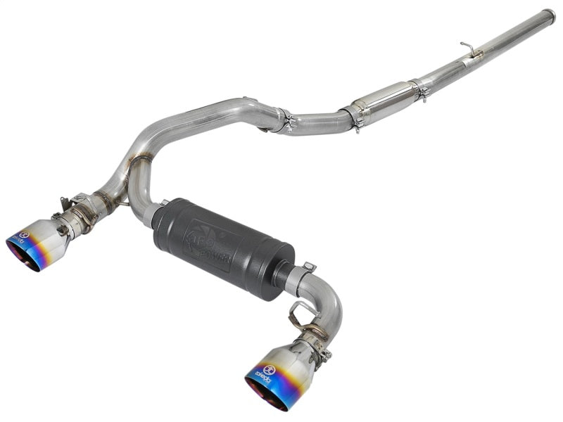 AFE 49-33103-L 3in 304 SS Cat-Back Exhaust System w/ Blue Flame Tip 16-18 fits