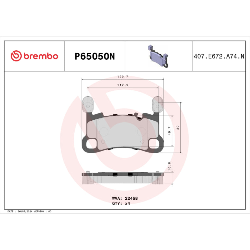 Brembo OE P65038N 20 21 fits Porsche 911/Panamera/Cayman/718 Cayman/718 Spyder R