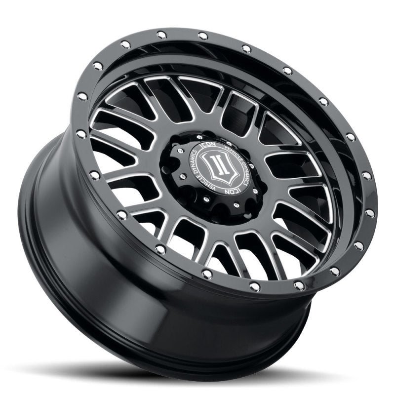 ICON 1220908955GBMW Alpha 20x9 8x180 12mm Offset 5.5in BS Gloss Black Milled Spokes Wheel