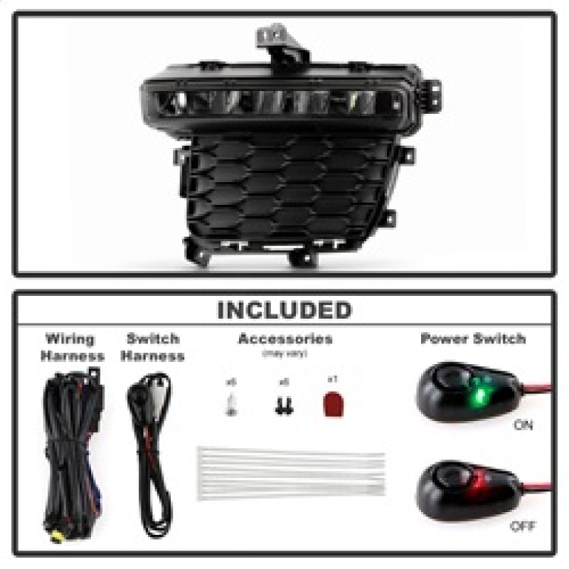 SPYDER 9054365 22-24 fits Jeep Grand Cherokee (3-Row) OEM LED Fog Lights w/Switch - Clear (FL-JGC22-3R-LED-C)
