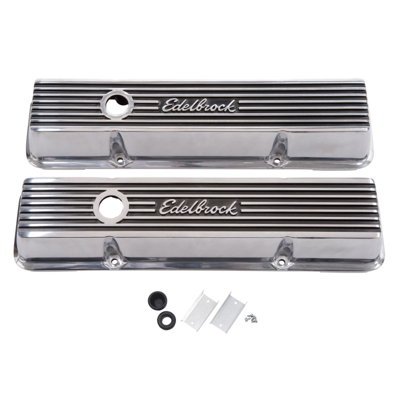 Edelbrock 4263 Valve Cover Elite II Series fits Chevrolet 1959-1986 262-400 CI V8 Tall Polished