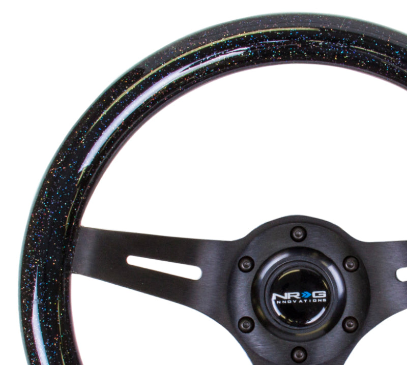NRG ST-310BSB-BK ST-310BSB-BK Classic Wood Grain Steering Wheel Black Sparkle