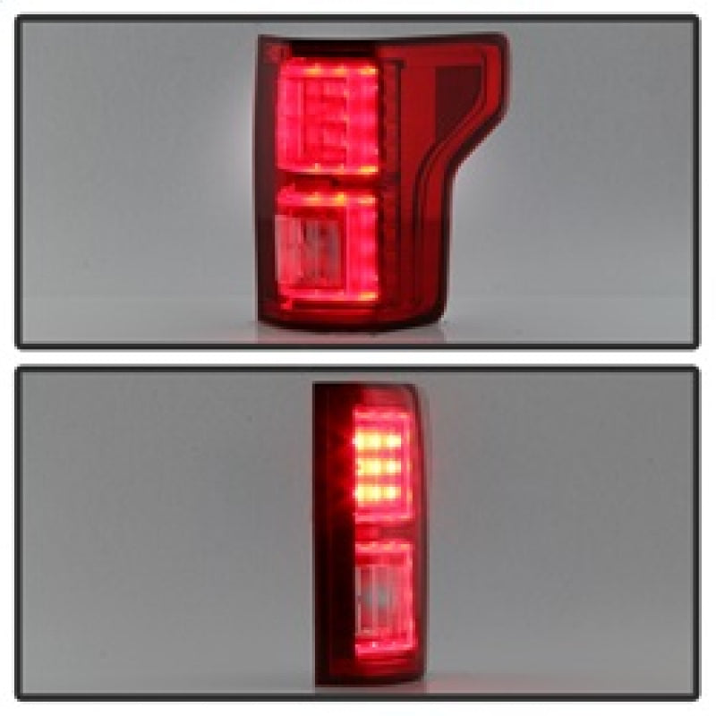 Spyder 5083692 fits Ford 15-20 F150 2017 Light Bar LED Tail Lights - Red Clear