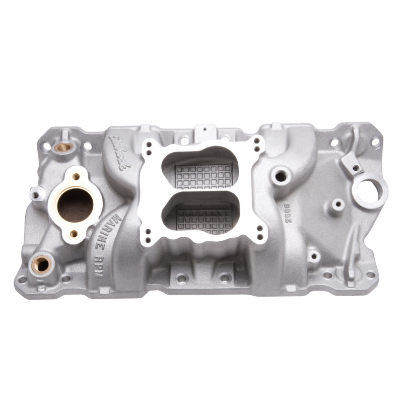 Edelbrock 2506 Manifold fits SBC 23-Degree Marine RPM 1987-1995 w/ Brass
