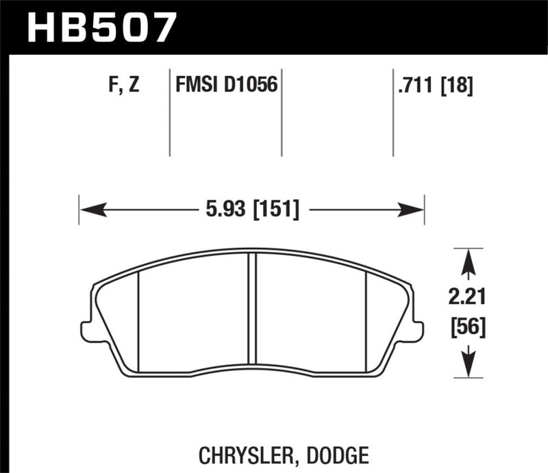 Hawk HB507B.711 fits HPS 5.0 Street Brake Pads