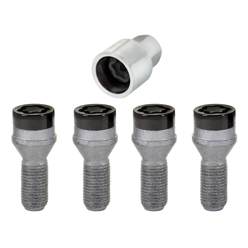 McGard 27326 Wheel Lock Bolt Set - 4pk. (Cone Seat) M14X1.25 / 17mm Hex / 27.3mm Shank Length - Black