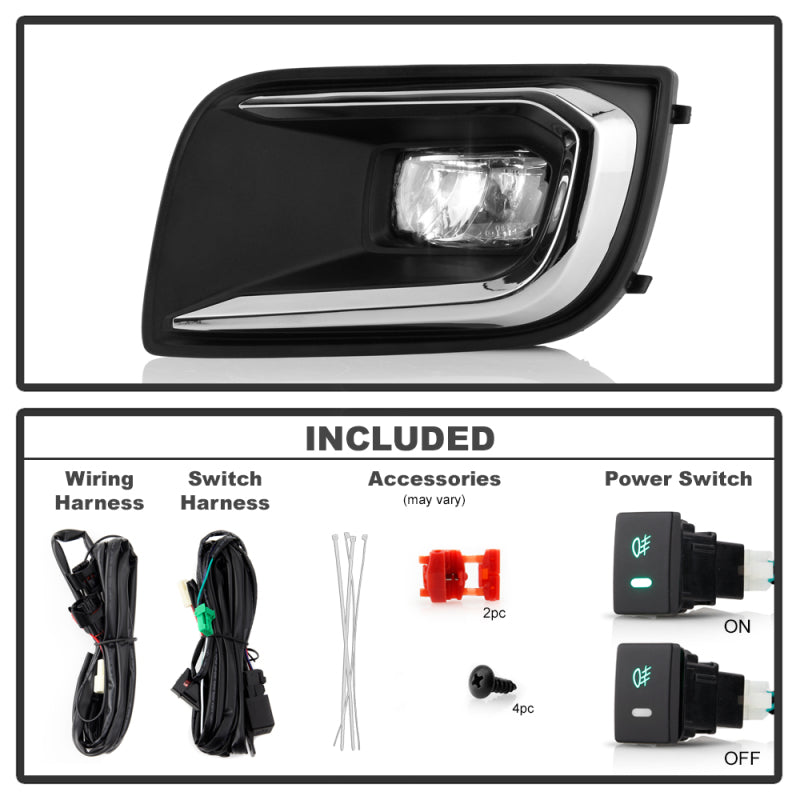 Spyder 5087140 fits Toyota 18-20 Sequoia 2020 OEM Style LED Fog Lights w/OEM Fi