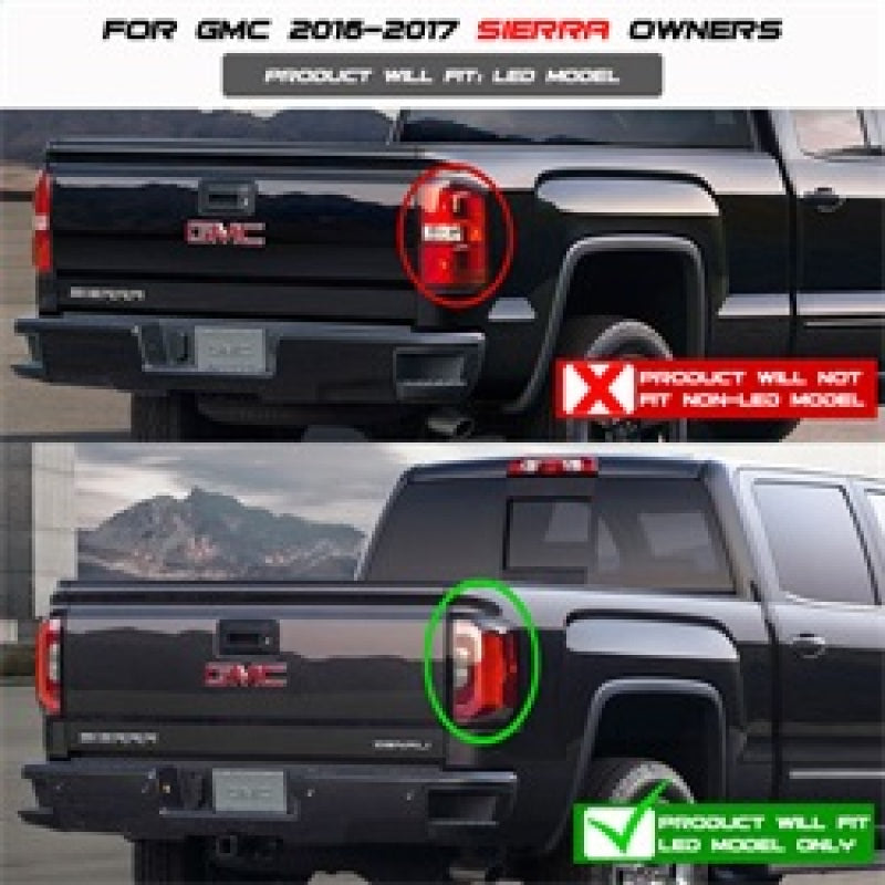 Spyder 5083807 fits GMC 16-20 Sierra 2017 Light Bar LED Tail Lights - Red Clear