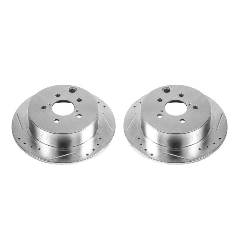 PowerStop fits Subaru 16-19 Crosstrek Rear Evolution Drilled & Slotted Rotors -