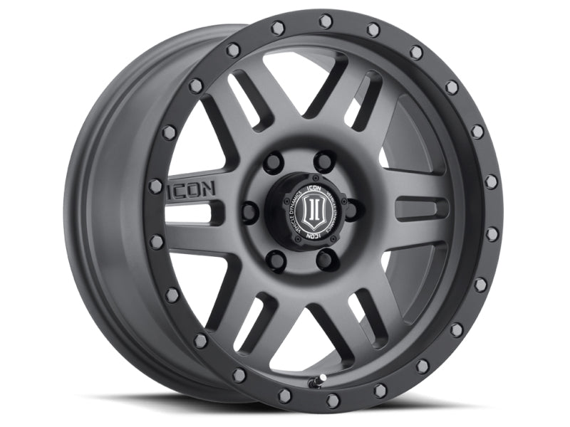 ICON 1417855557TT Six Speed 17x8.5 5x150 25mm Offset 5.75in BS 116.5mm Bore Titanium Wheel
