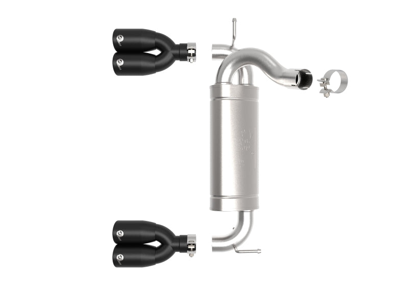 AFE 49-48086-B Series 2.5in 409 SS Axle-Back Exhaust System Black 07-18 fits Je