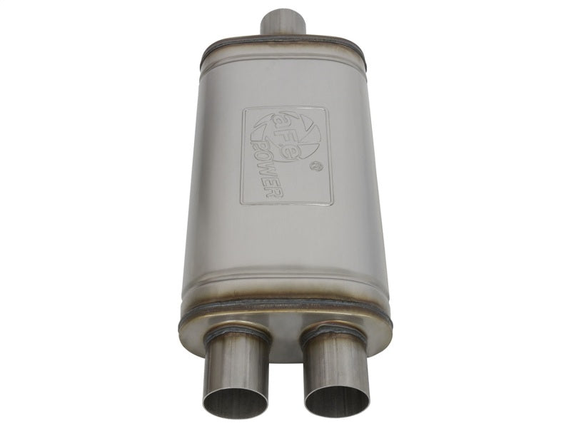 AFE 49M00009 rce XP SS Muffler 2.5in Center Inlet / 2.5in Dual Outlets 18in L x