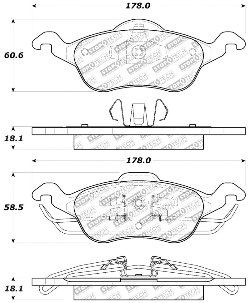Stoptech 305.0816 Street Select Brake Pads - Front
