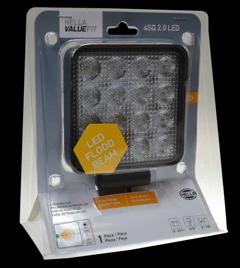 Hella 357106002 ValueFit LED Work Lamps 4SQ 2.0 LED MV CR BP