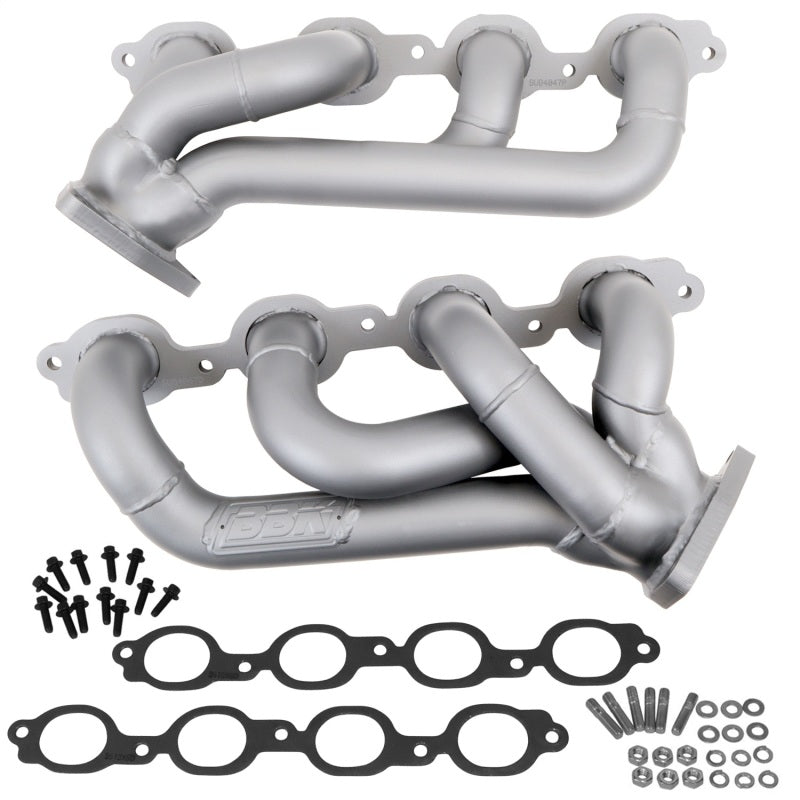 BBK 4047 GM Truck 5.3/6.2 1 3/4in Shorty Tuned Length Headers - Titanium Cerami