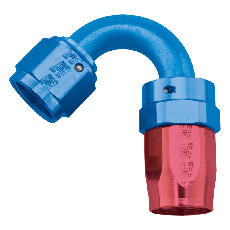 Russell 613420 Performance -10 AN Red/Blue 120 Degree Full Flow Swivel Hose End (With 15/16in Radius)