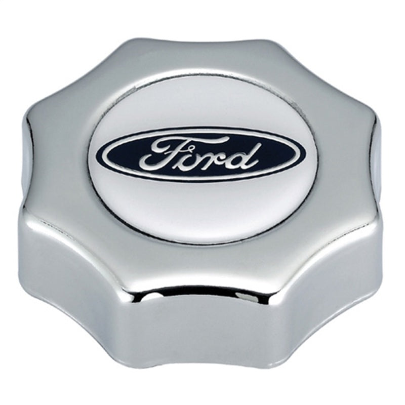 Ford Racing 302-230 fits Ford Oval Logo Screw In Type Oil Fill Cap - Chrome Finish